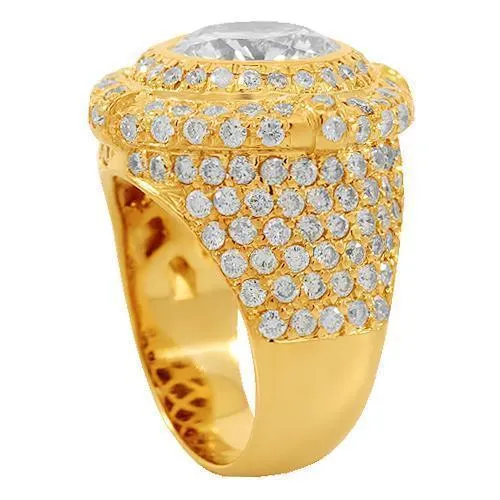 14K Solid Yellow Gold Mens Diamond Ring 5.63 Ctw