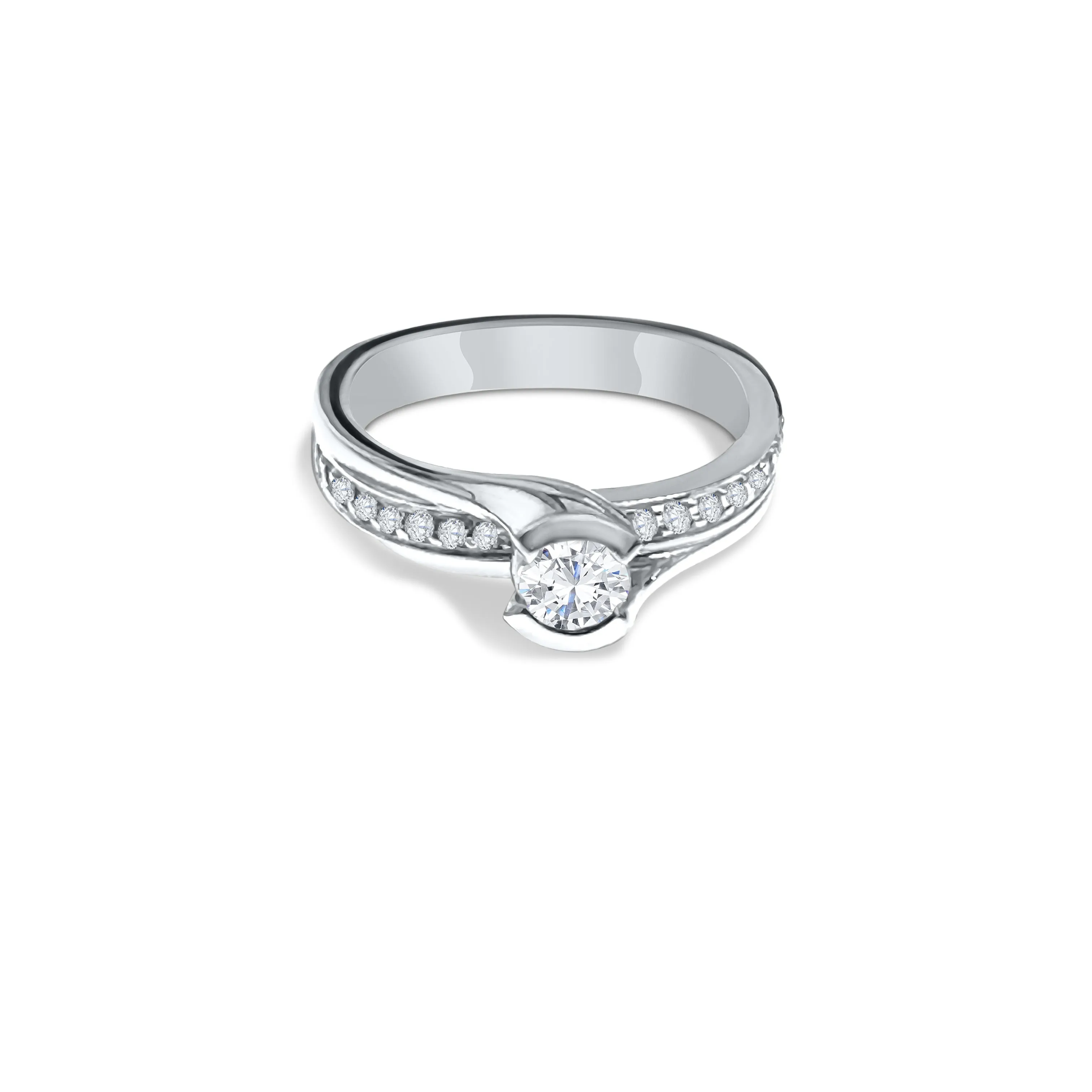 14K White Gold (0.49ct) Canadian Diamond Engagement Ring
