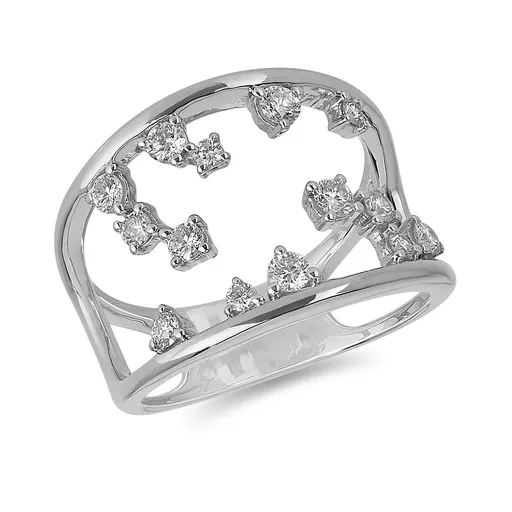 14K White Gold (0.52ct) Diamond Waterfall Ring