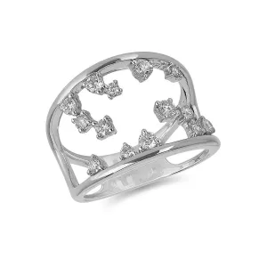 14K White Gold (0.52ct) Diamond Waterfall Ring