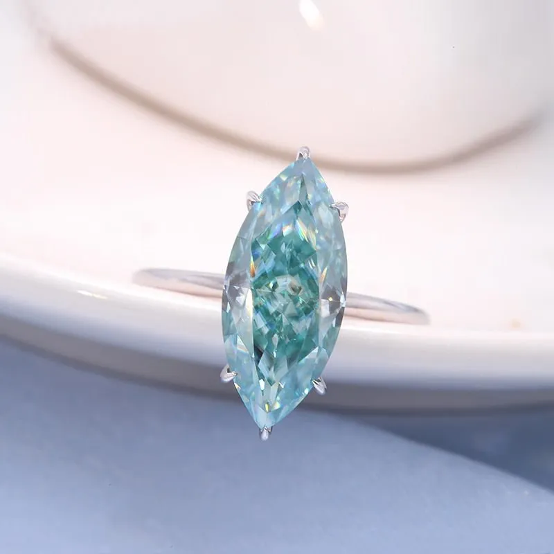 14k White Gold 3.0 Ct Marquise Cut Diamond Engagement Ring