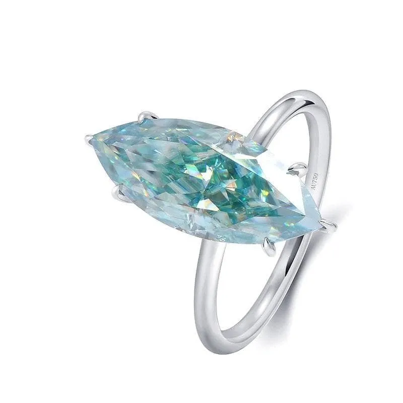 14k White Gold 3.0 Ct Marquise Cut Diamond Engagement Ring