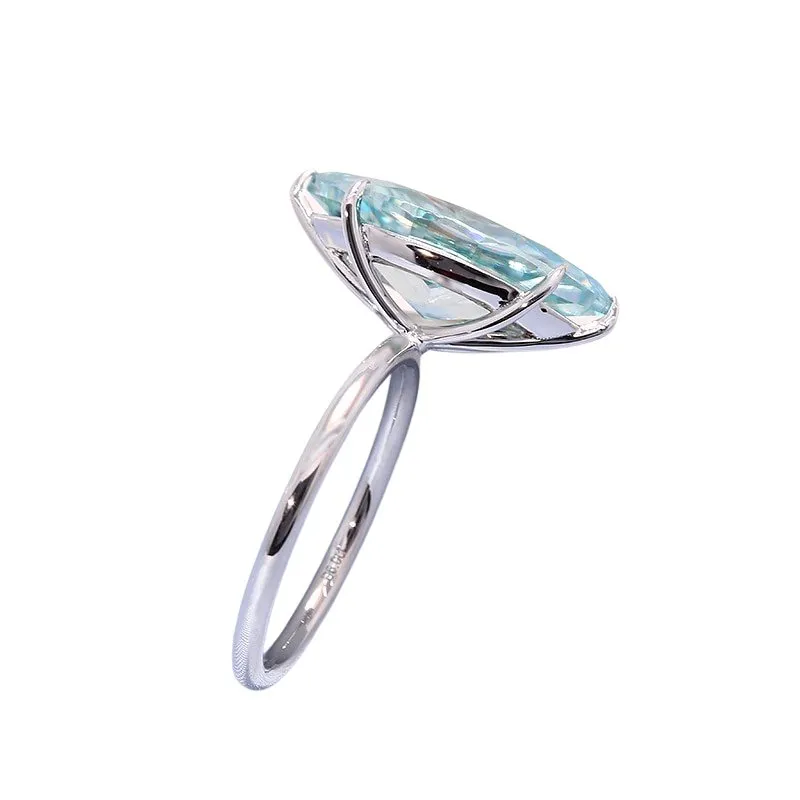 14k White Gold 3.0 Ct Marquise Cut Diamond Engagement Ring