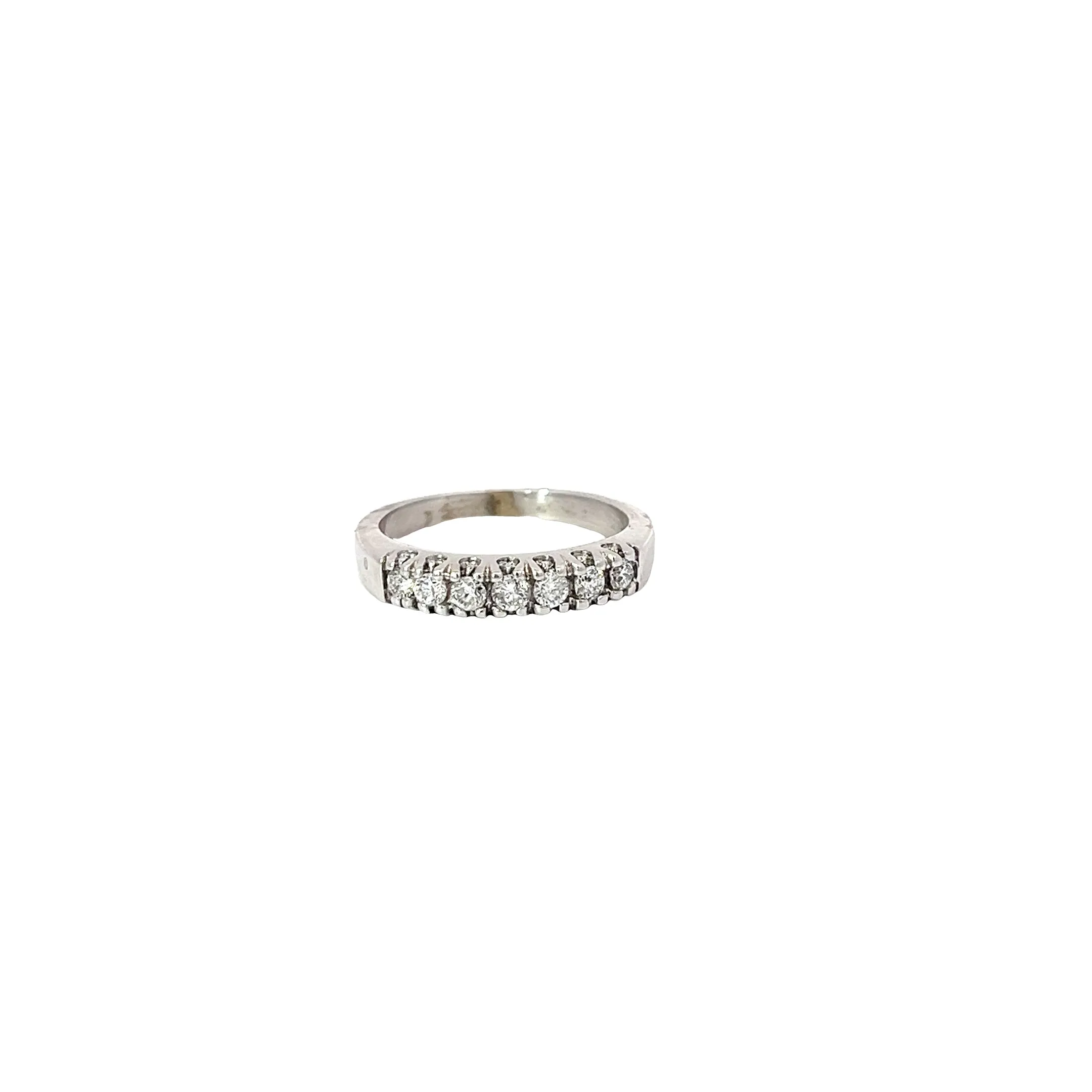14k white gold .82ct H SI1 Round Diamond 7 stone wedding ring