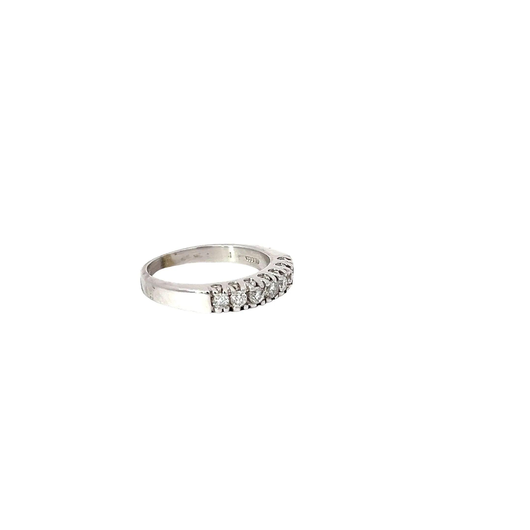14k white gold .82ct H SI1 Round Diamond 7 stone wedding ring