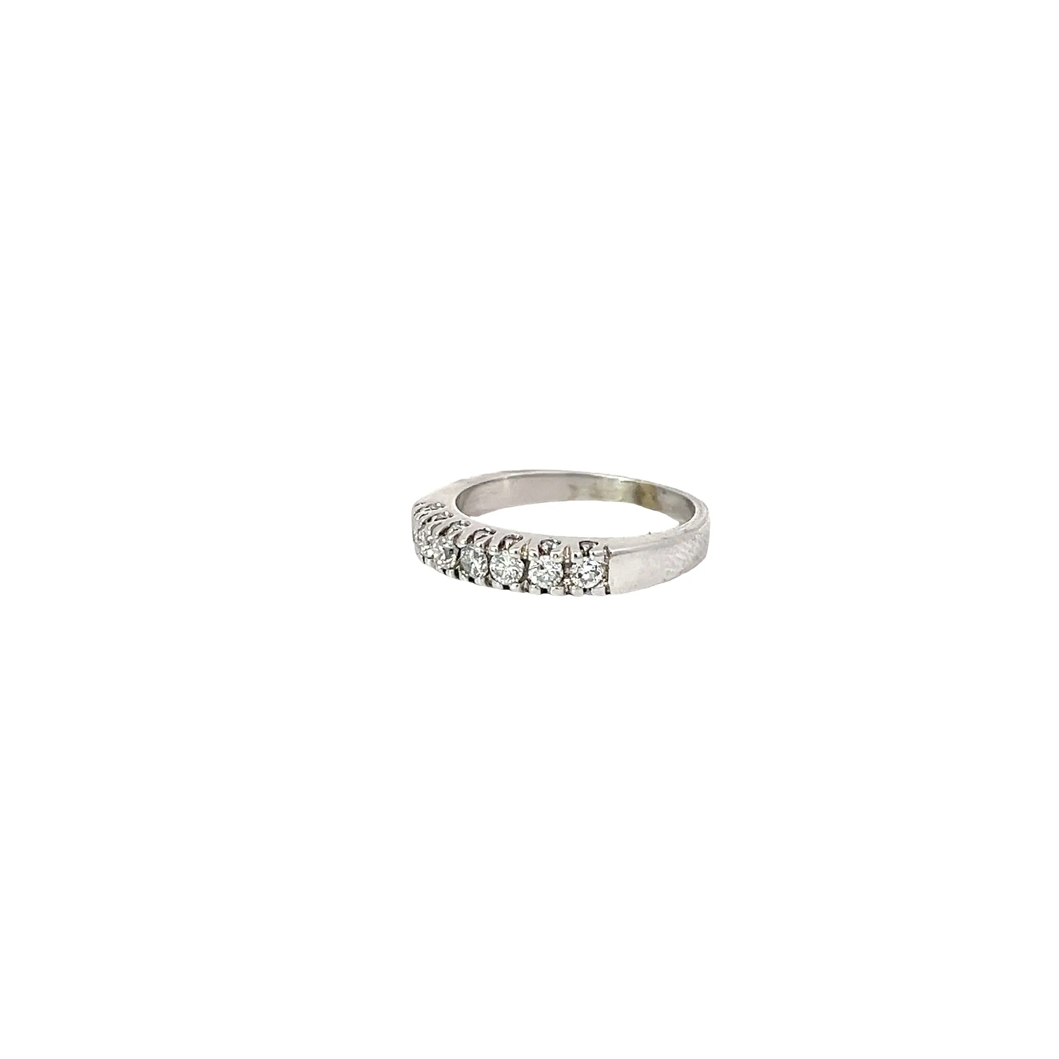 14k white gold .82ct H SI1 Round Diamond 7 stone wedding ring