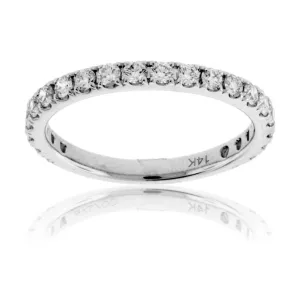 14K White Gold Diamond Accent Band (.60ctw)
