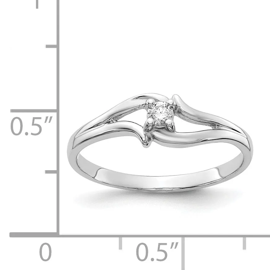 14k White Gold Polished Diamond Ring