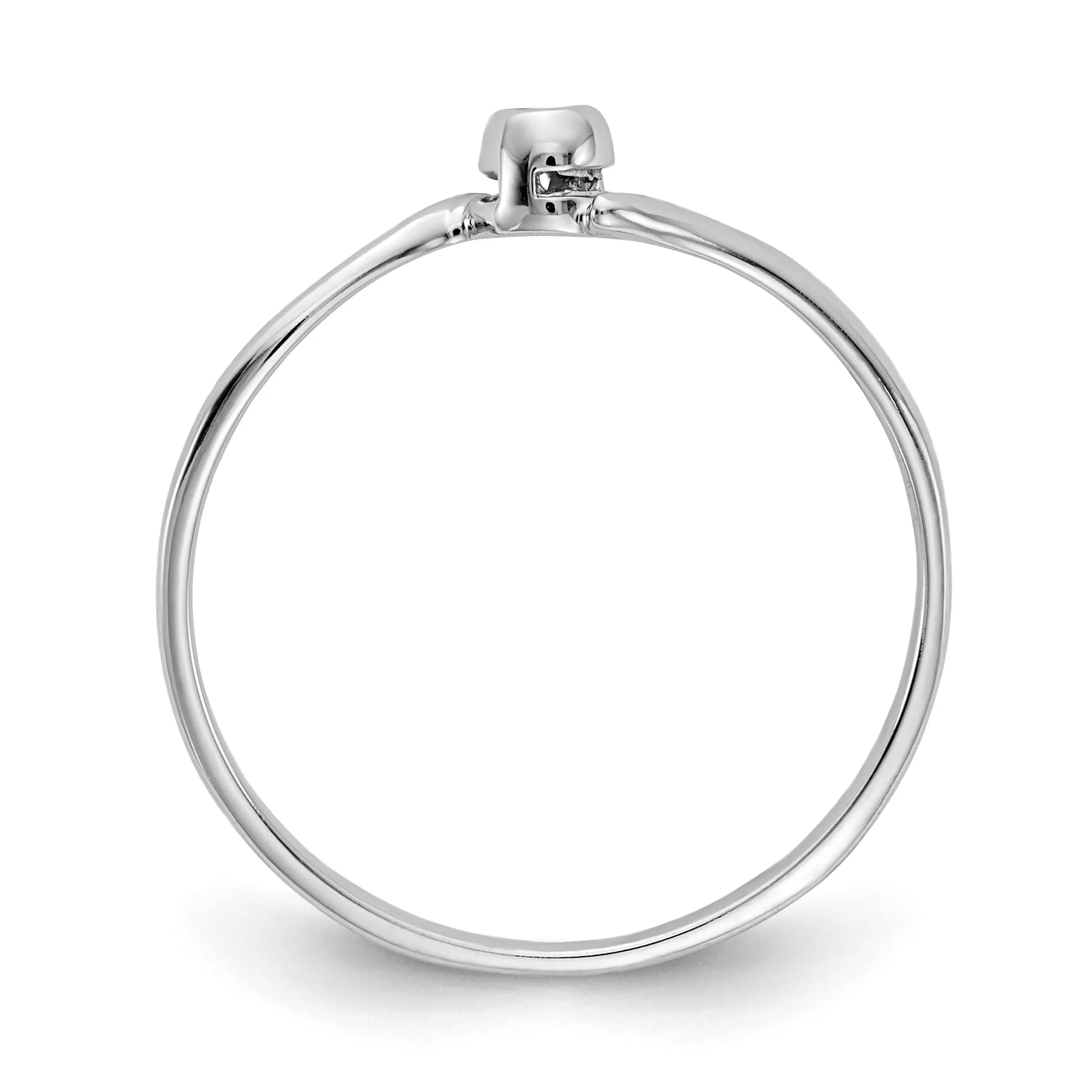 14k White Gold Polished Diamond Ring
