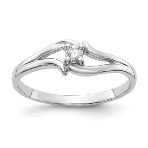14k White Gold Polished Diamond Ring