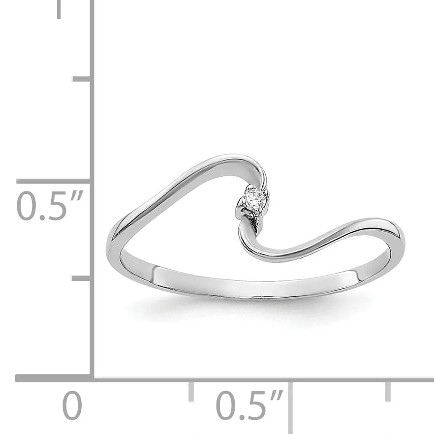 14k White Gold Polished Diamond Ring