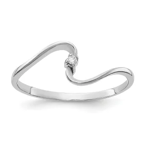 14k White Gold Polished Diamond Ring