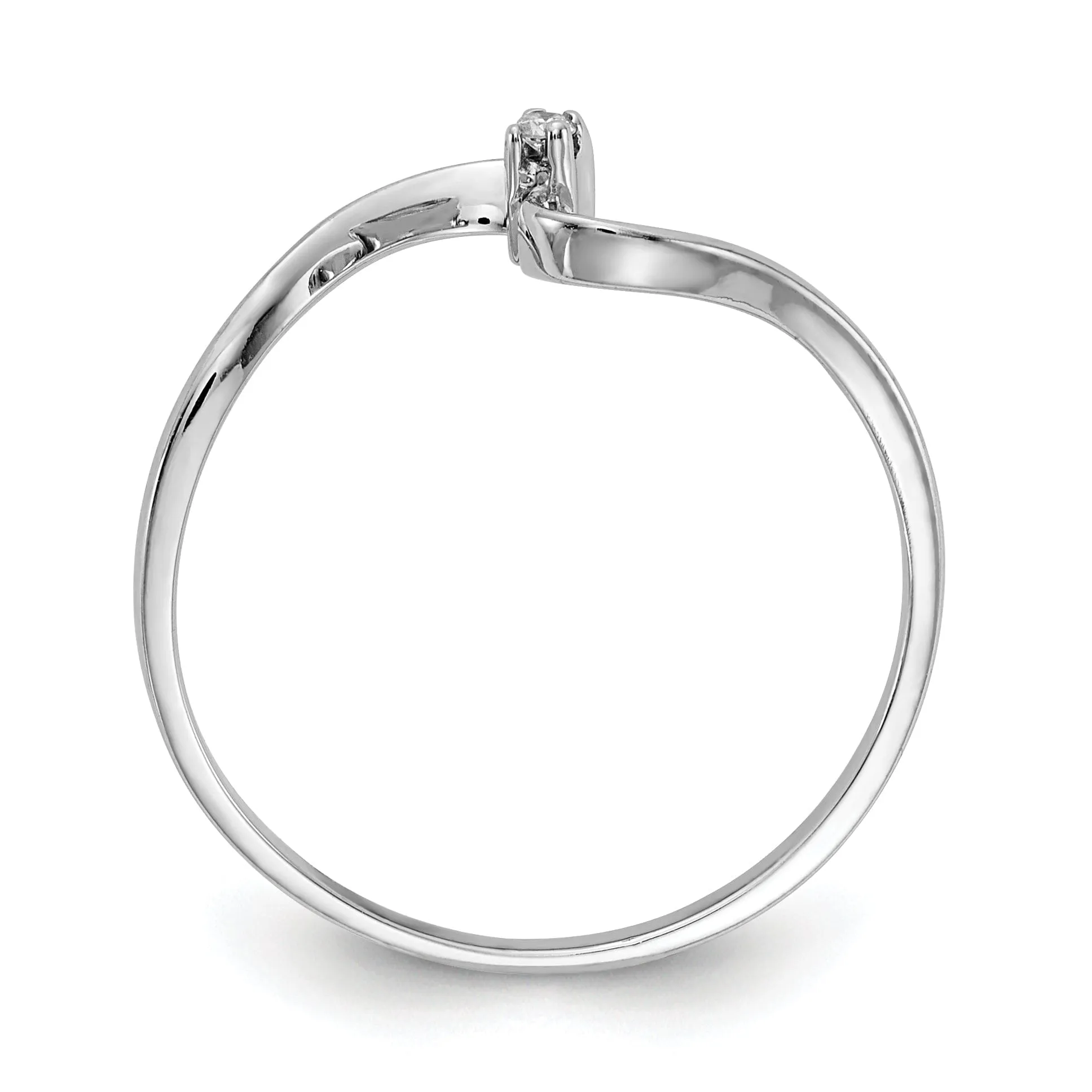 14k White Gold Polished Diamond Ring