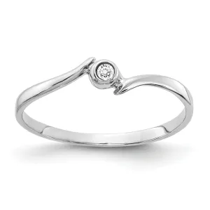 14k White Gold Polished Diamond Ring