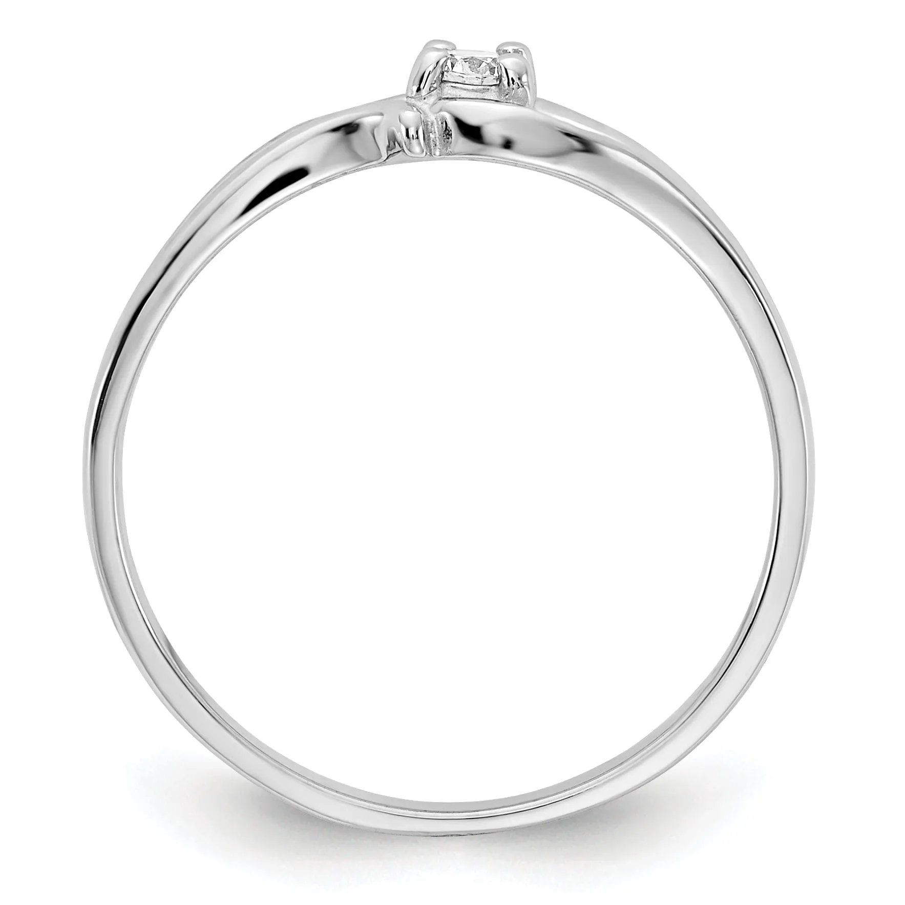 14k White Gold Polished Diamond Ring