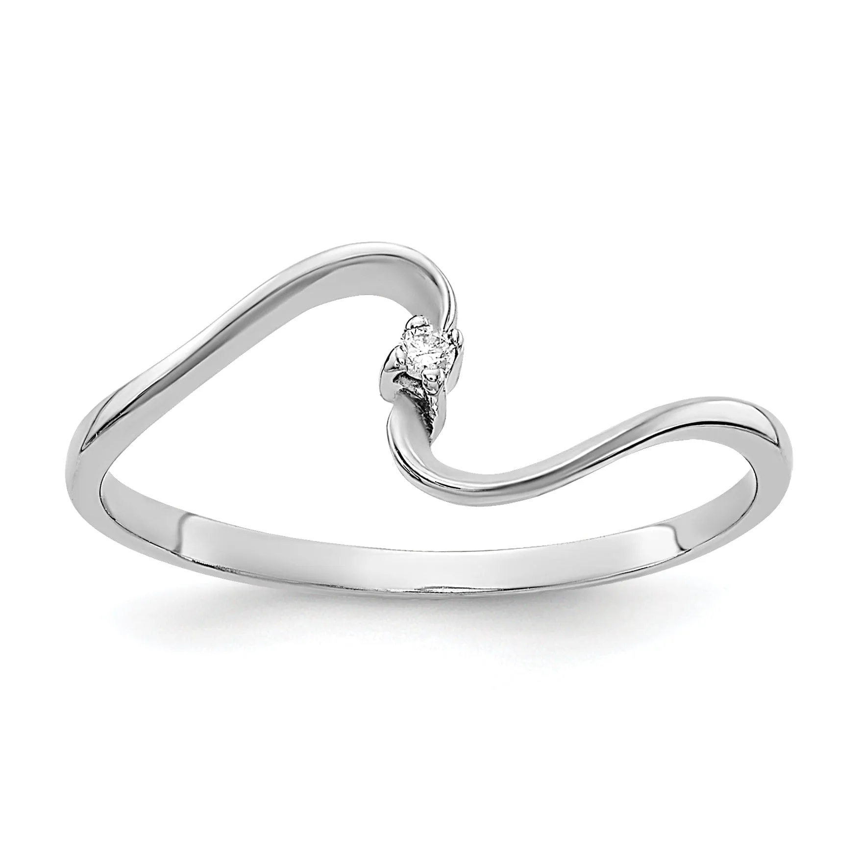 14k White Gold Polished Diamond Ring