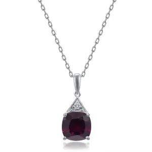 14K White Gold Rhodolite Pendant