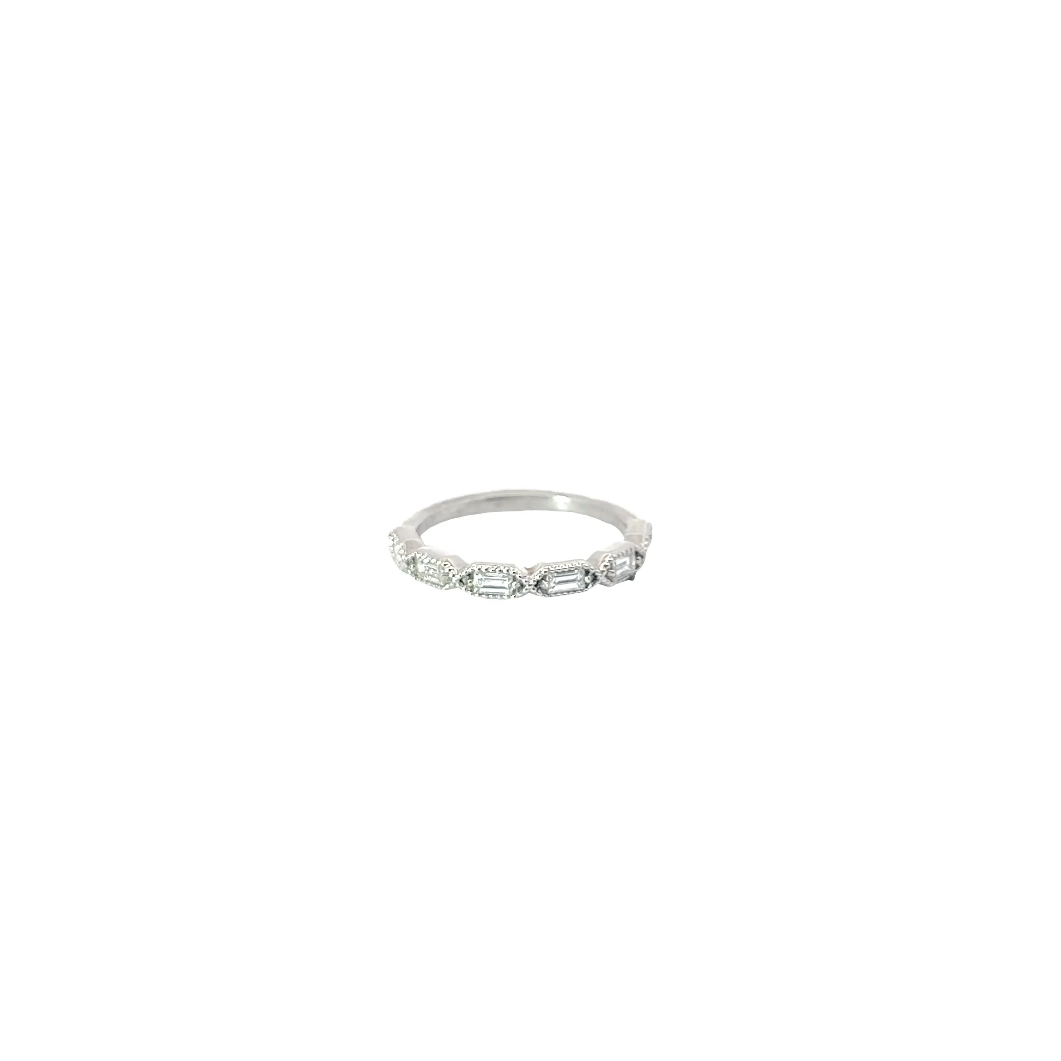 14k Yellow and White Gold .45CT F VS2 Baguette Shaped Diamond Ring size 7 1/2