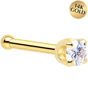 14k Yellow Gold 2mm Moissanite Nose Ring