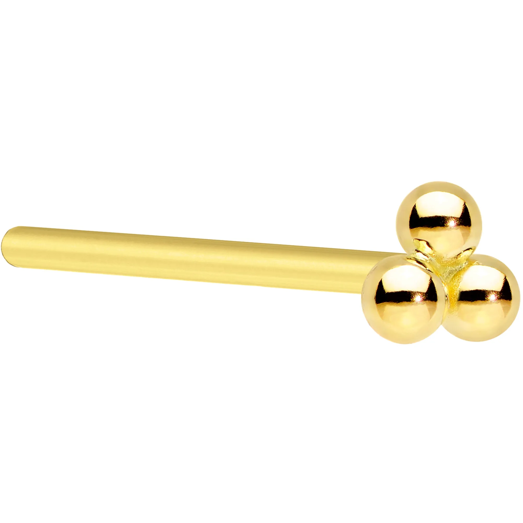 14k Yellow Gold 3mm Trinity Nose Ring