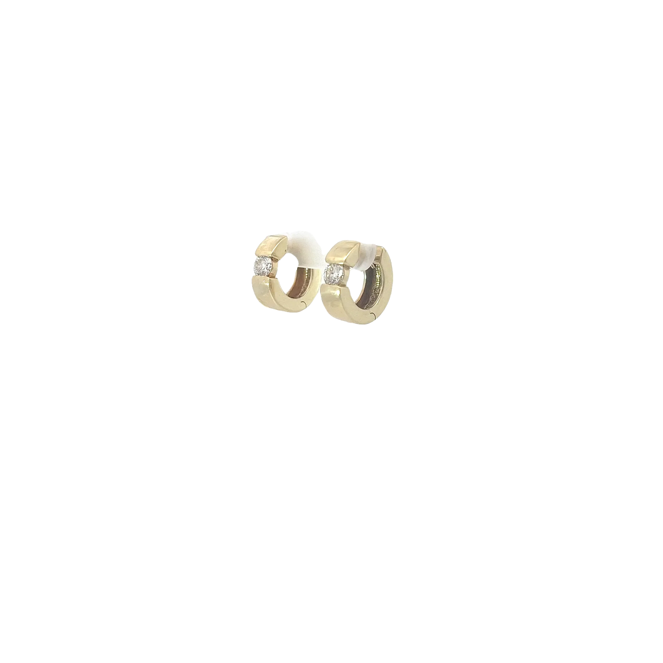 14k Yellow Gold .50ct G VS2 Round Diamond  Huggies Earrings 5.6 gram