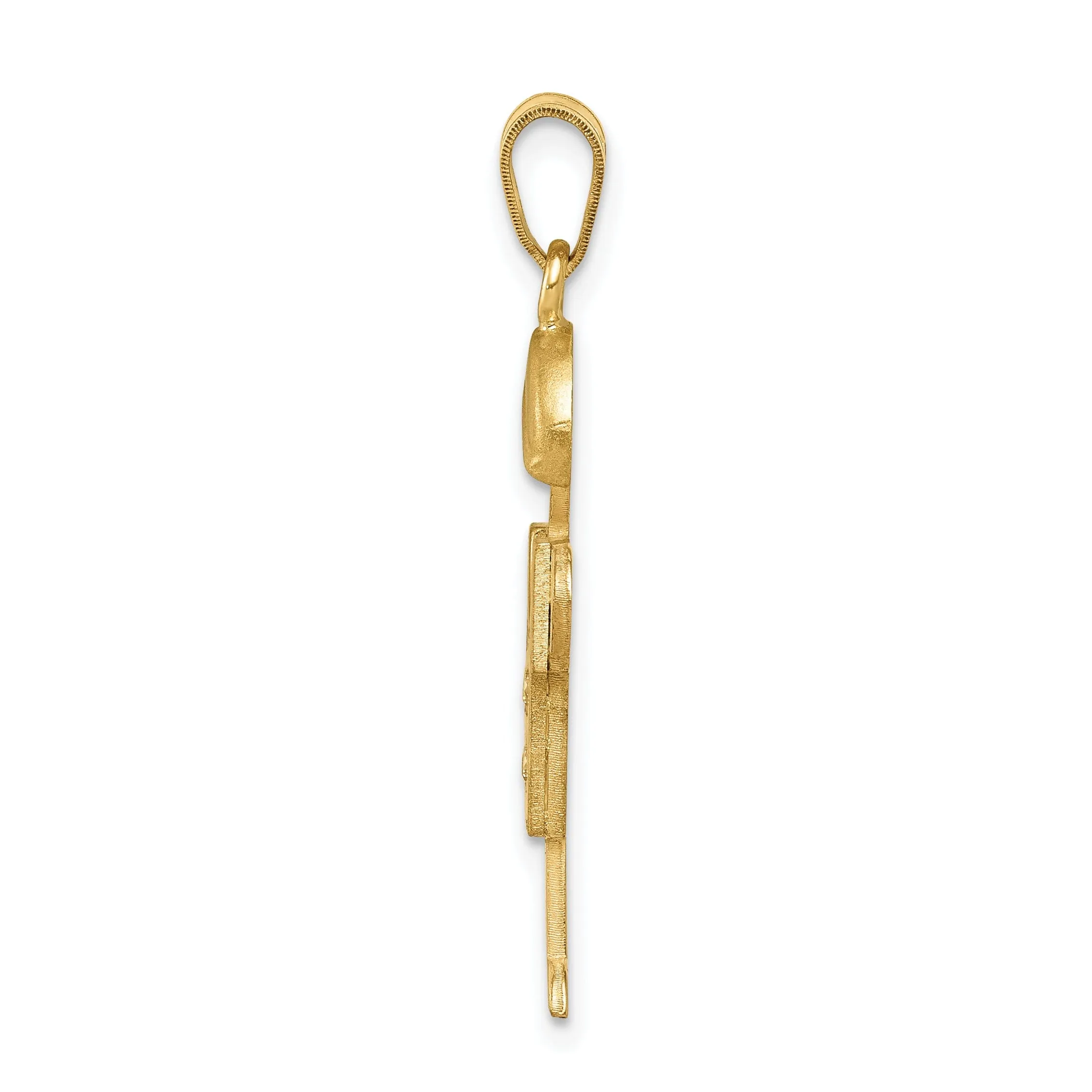 14k Yellow Gold Diamond Boy With Hat Hugs Pendant