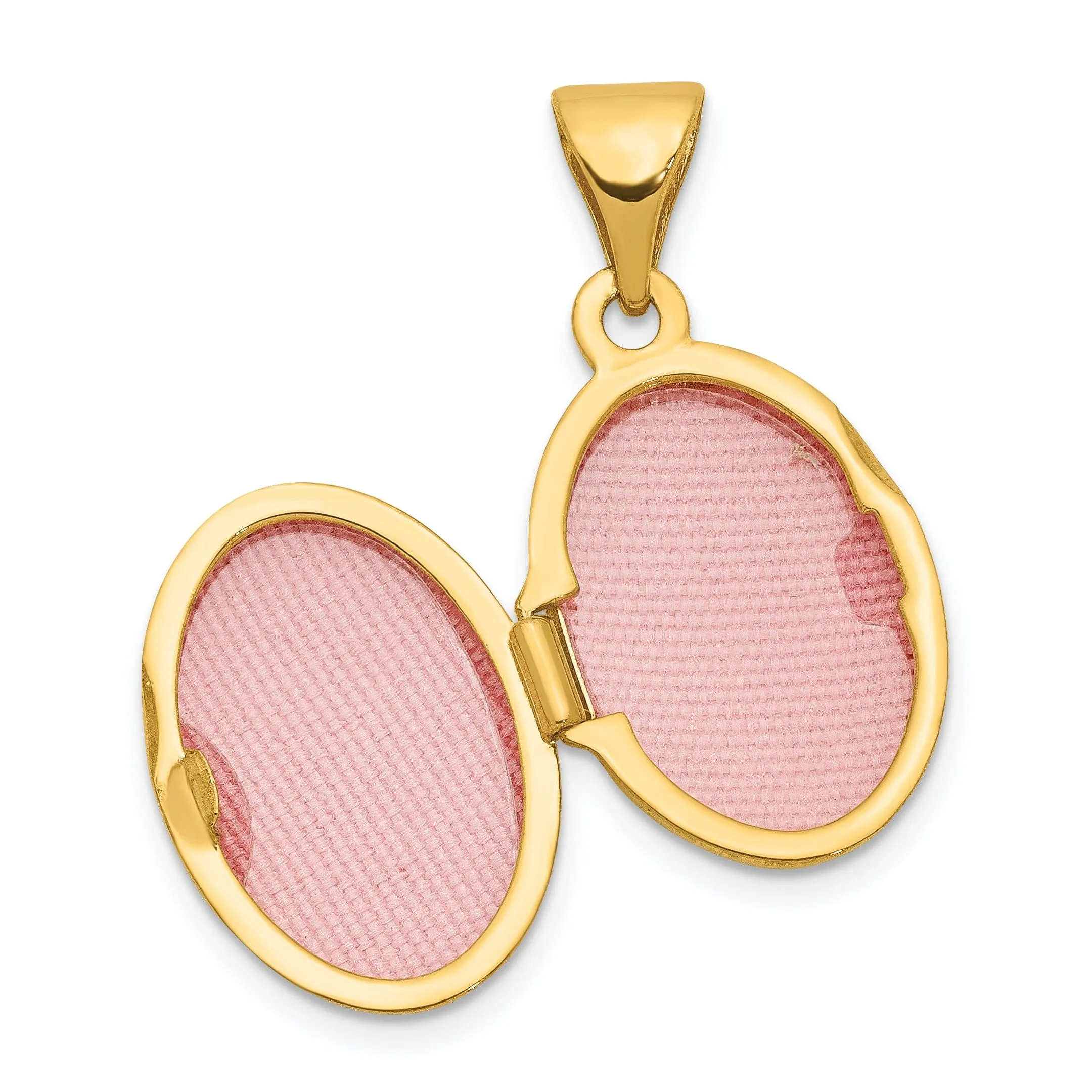 14k Yellow Gold Diamond Oval Locket Pendant