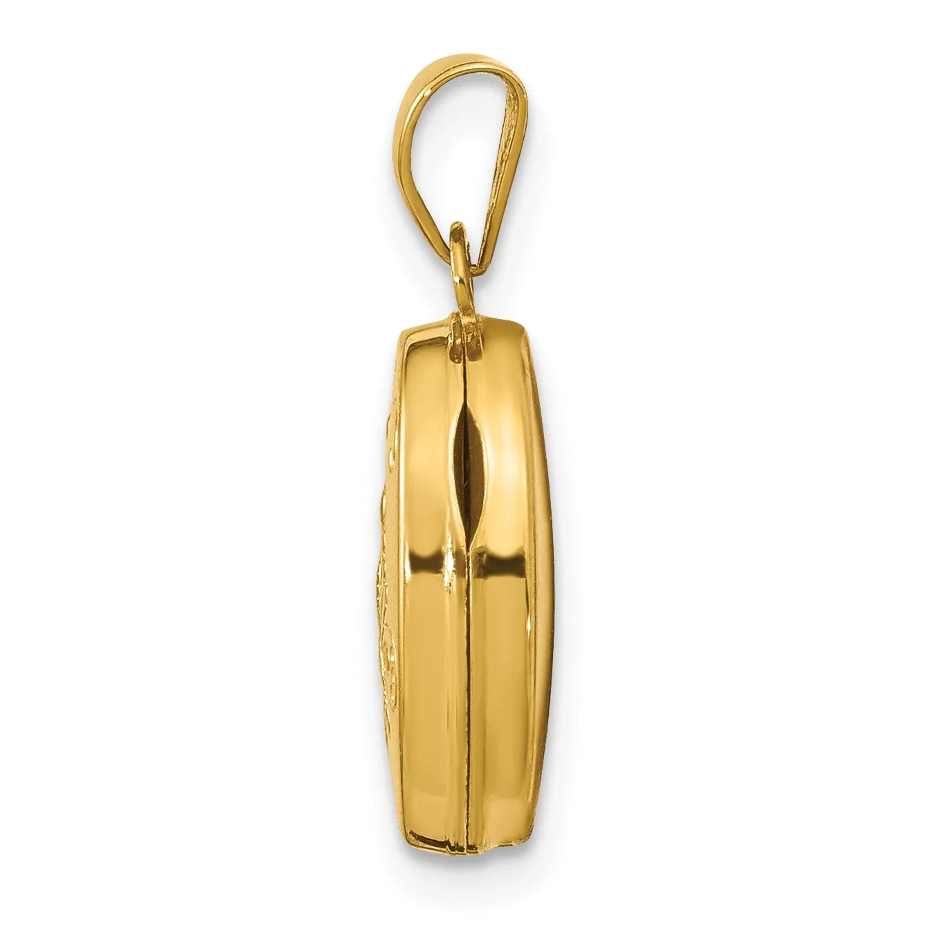 14k Yellow Gold Diamond Oval Locket Pendant