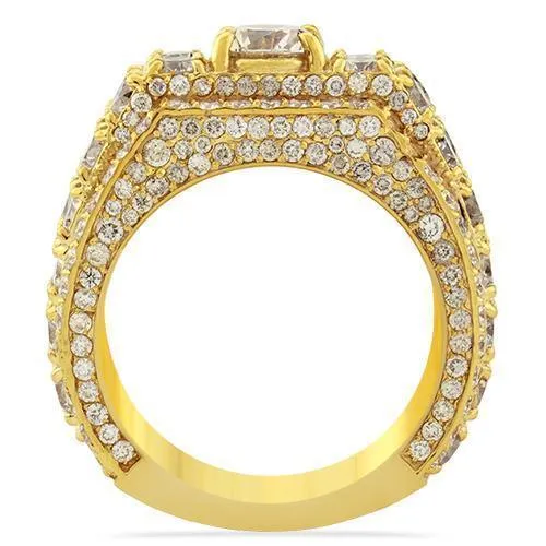 14k Yellow Gold Mens Diamond Ring in 10.74 Ctw