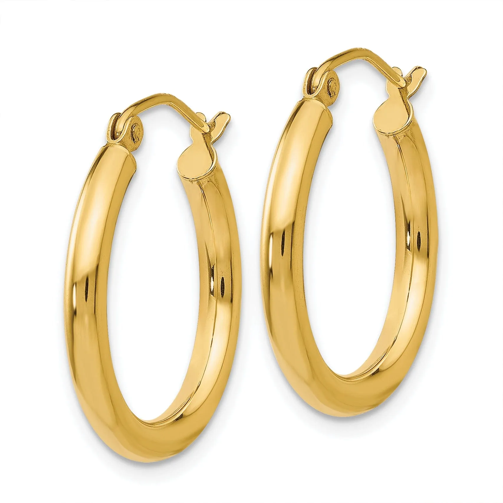 14k Yellow Gold Polished 2.5MM Round Hoop Earring