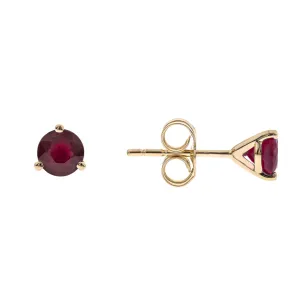 14K Yellow Gold Ruby Earrings