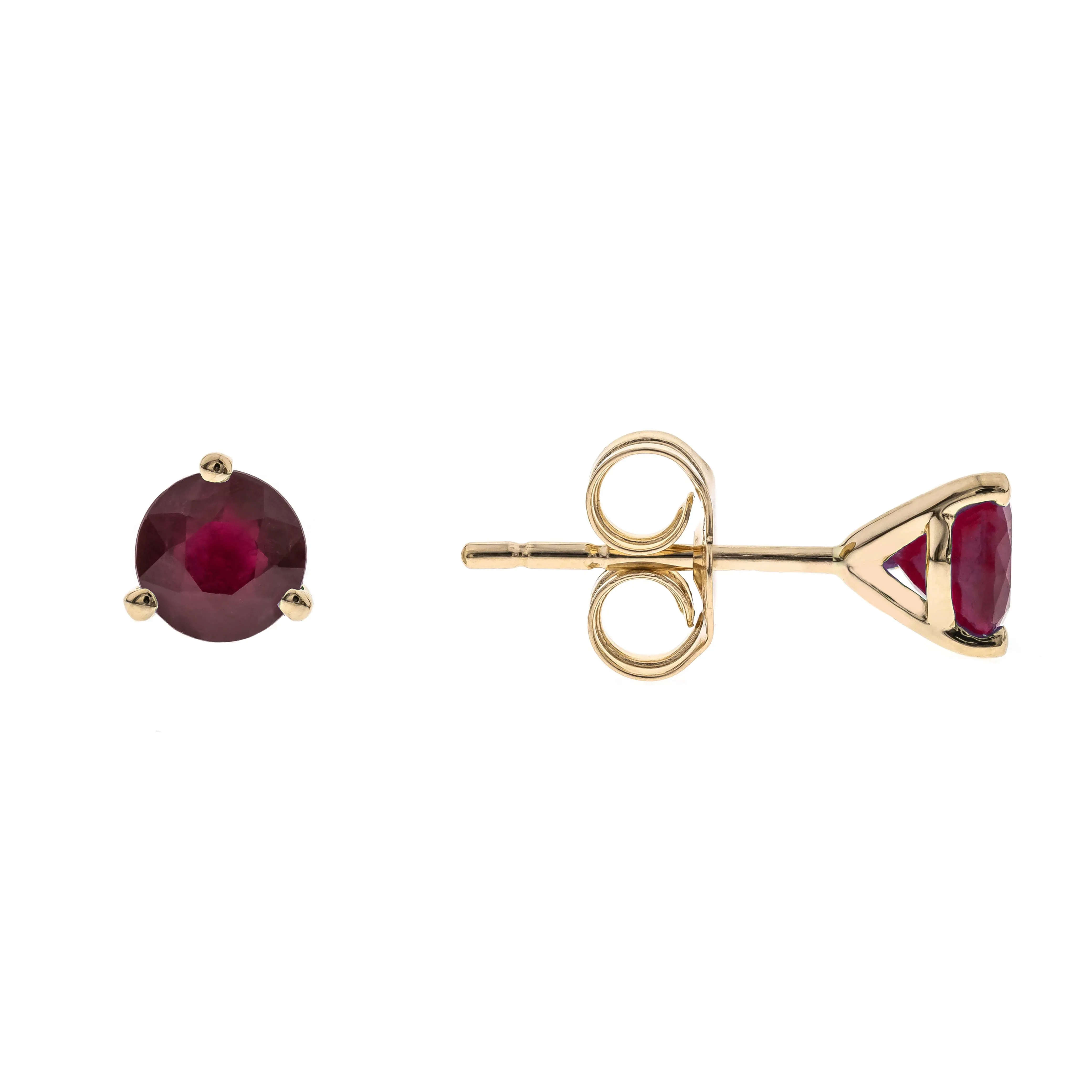 14K Yellow Gold Ruby Earrings