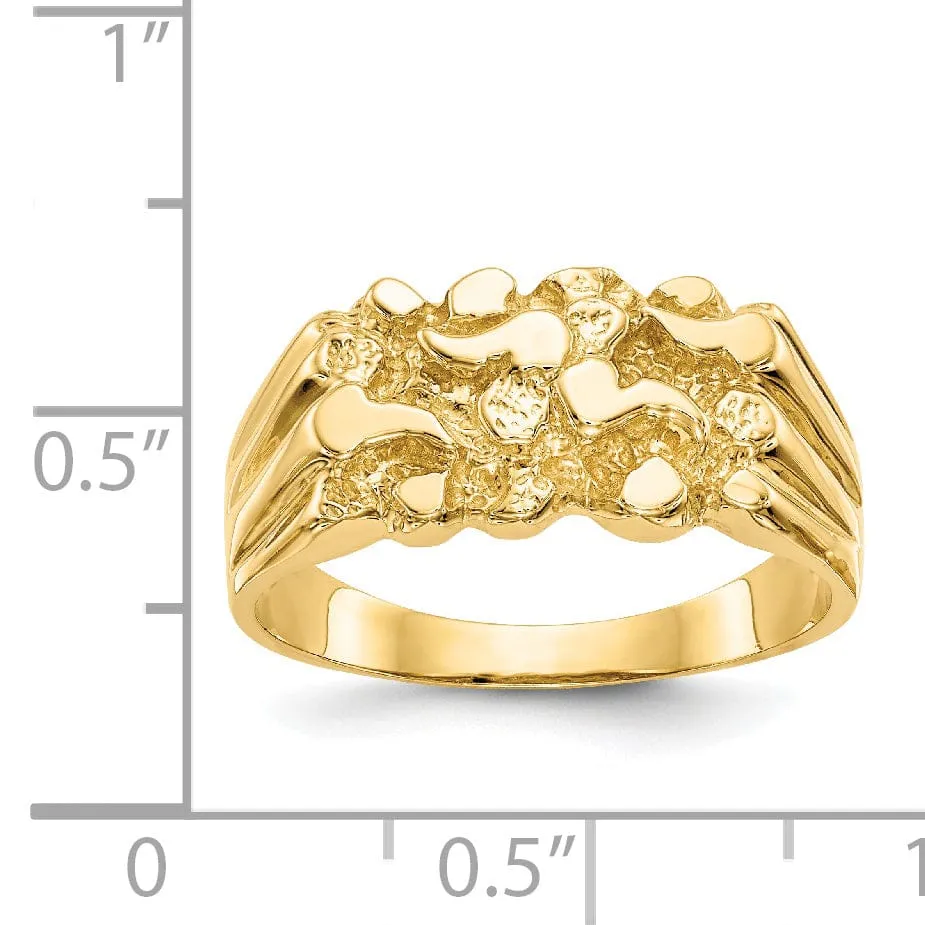 14k Yellow Gold Solid Nugget Ring