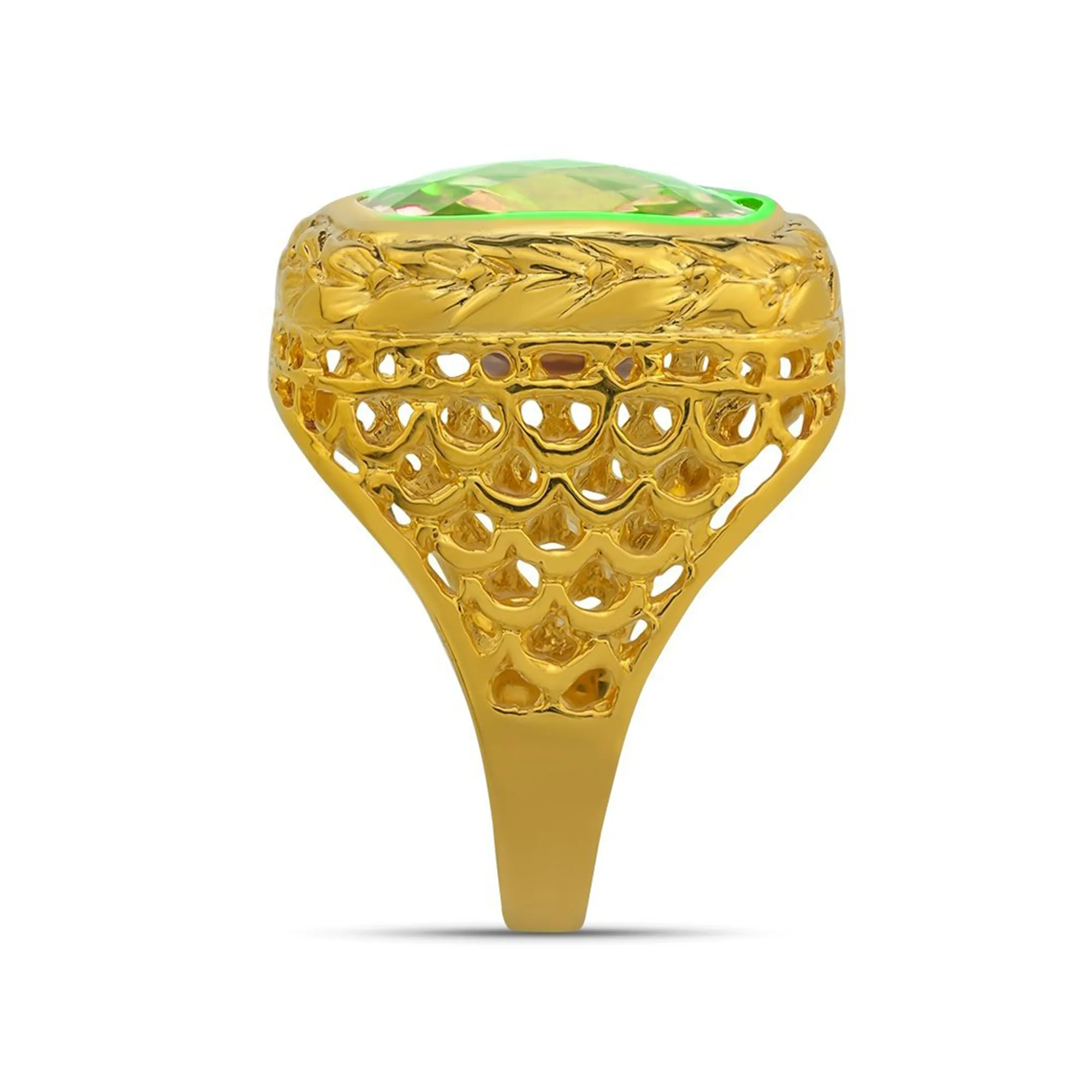 14K Yellow Solid Gold Mens Citrine Ring 8.00 Ctw