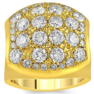 14K Yellow Solid Gold Mens Diamond Ring 2.39 Ctw