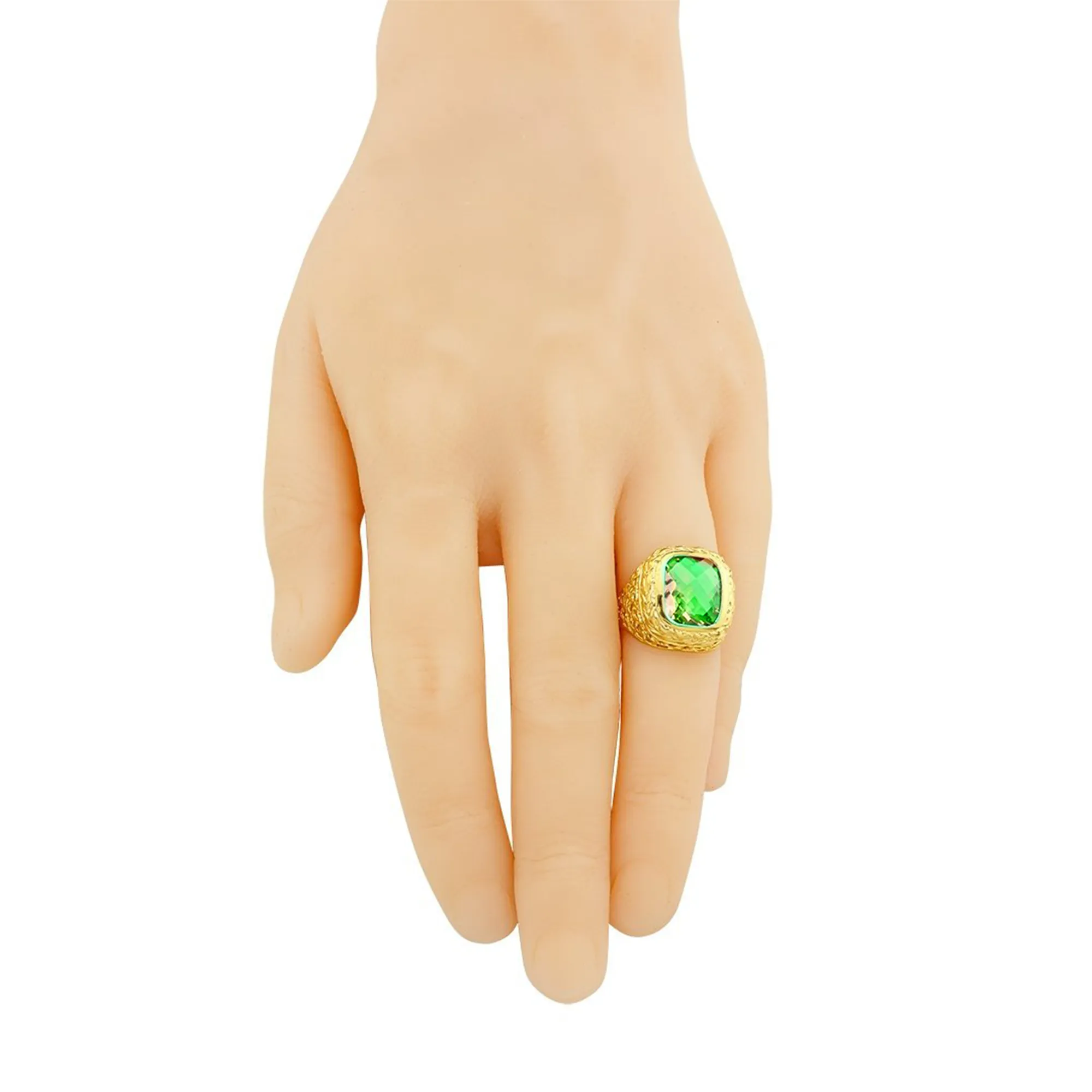 14K Yellow Solid Gold Mens Emerald Ring 8.00 Ctw