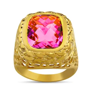 14K Yellow Solid Gold Mens Ruby Ring 8.00 Ctw