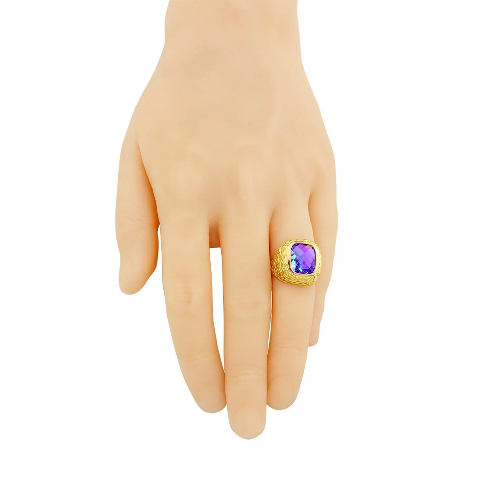 14K Yellow Solid Gold Mens Sapphire Ring 8.00 Ctw