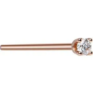 14KT Rose Gold 2mm Genuine Diamond Nose Ring