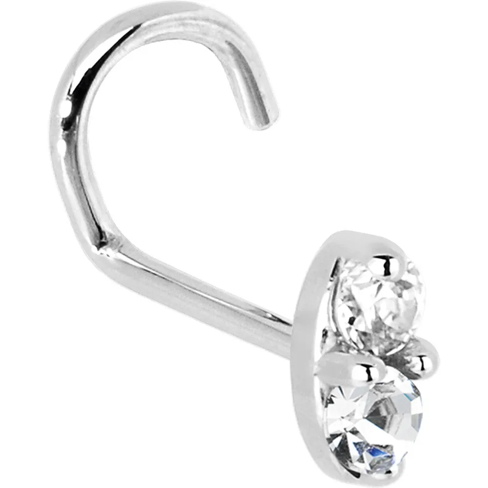14kt White Gold 1.5mm Genuine Diamond Marquise Nose Ring