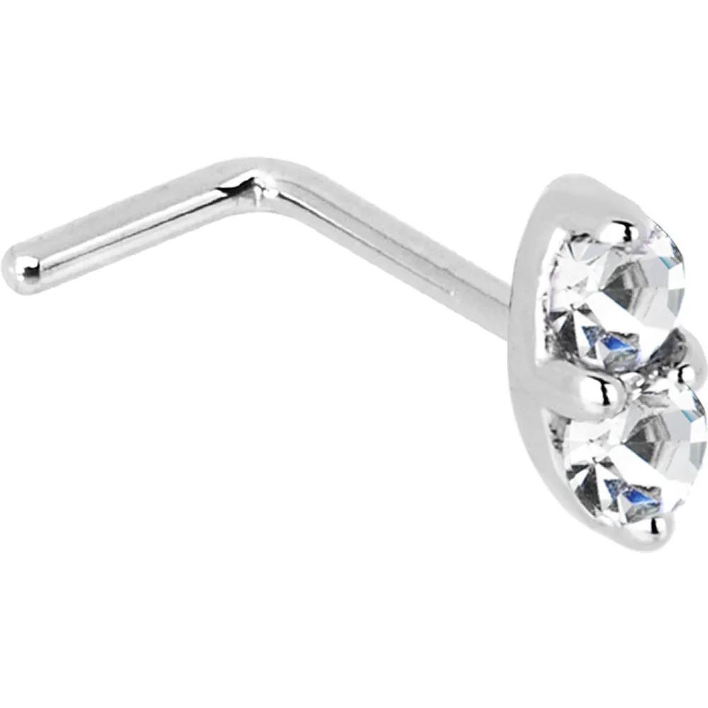 14kt White Gold 1.5mm Genuine Diamond Marquise Nose Ring
