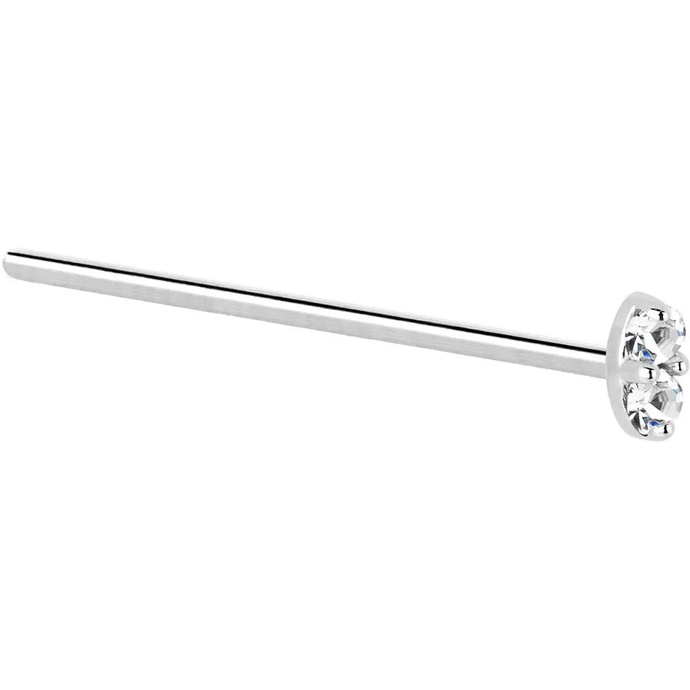 14kt White Gold 1.5mm Genuine Diamond Marquise Nose Ring