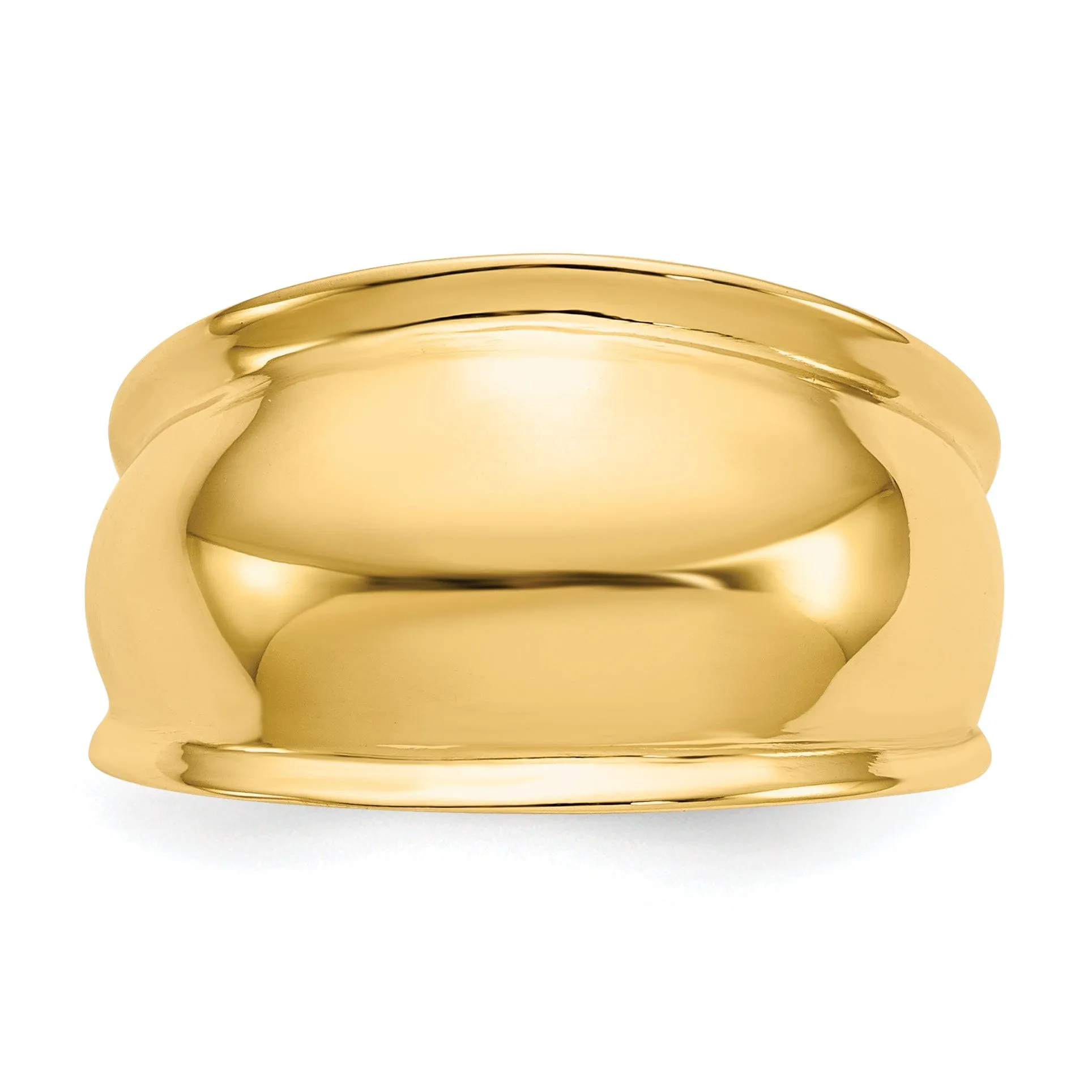 14kt yellow gold ridge edged dome ring