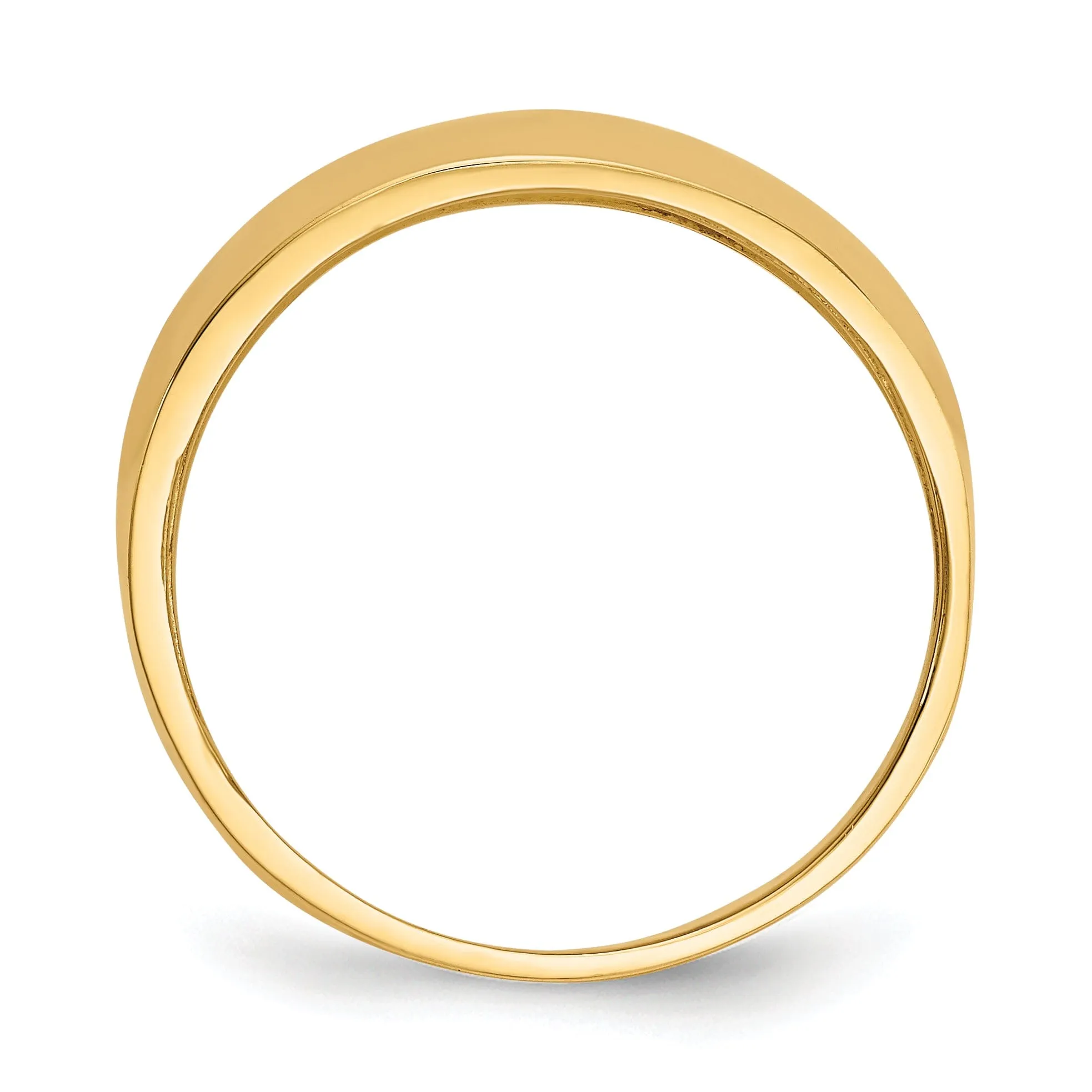 14kt yellow gold ridge edged dome ring