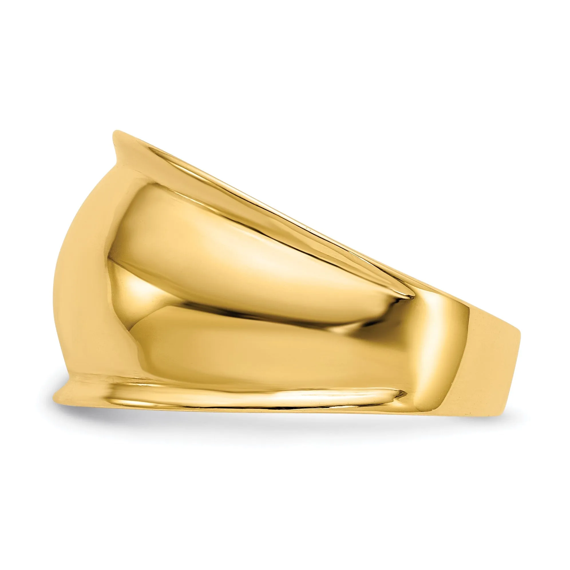 14kt yellow gold ridge edged dome ring
