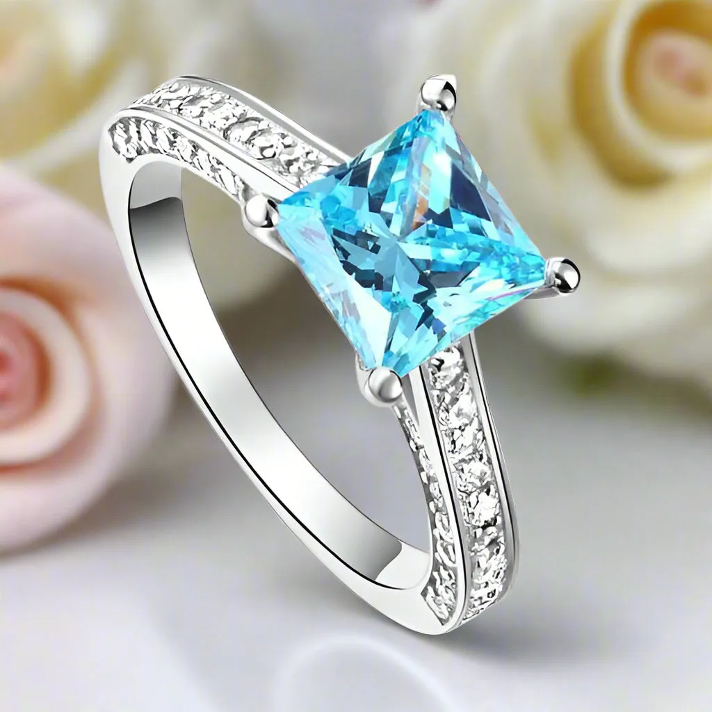 1.5 Carat Princess Cut Diamond 2-Pcs Wedding Engagement Ring Set
