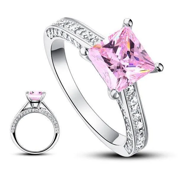1.5 Carat Princess Cut Diamond 2-Pcs Wedding Engagement Ring Set