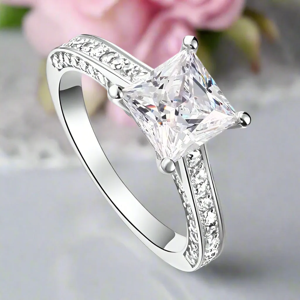 1.5 Carat Princess Cut Diamond 2-Pcs Wedding Engagement Ring Set