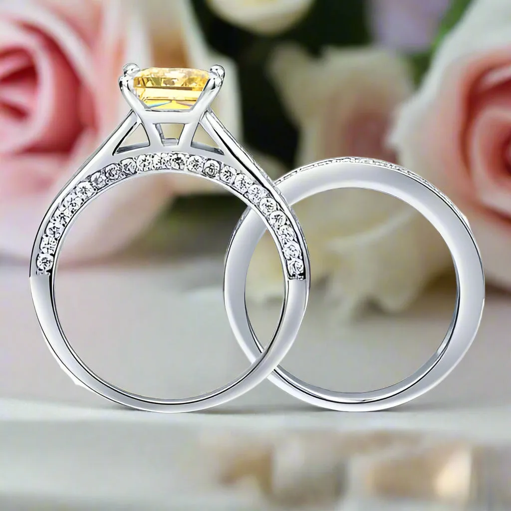 1.5 Carat Princess Cut Diamond 2-Pcs Wedding Engagement Ring Set