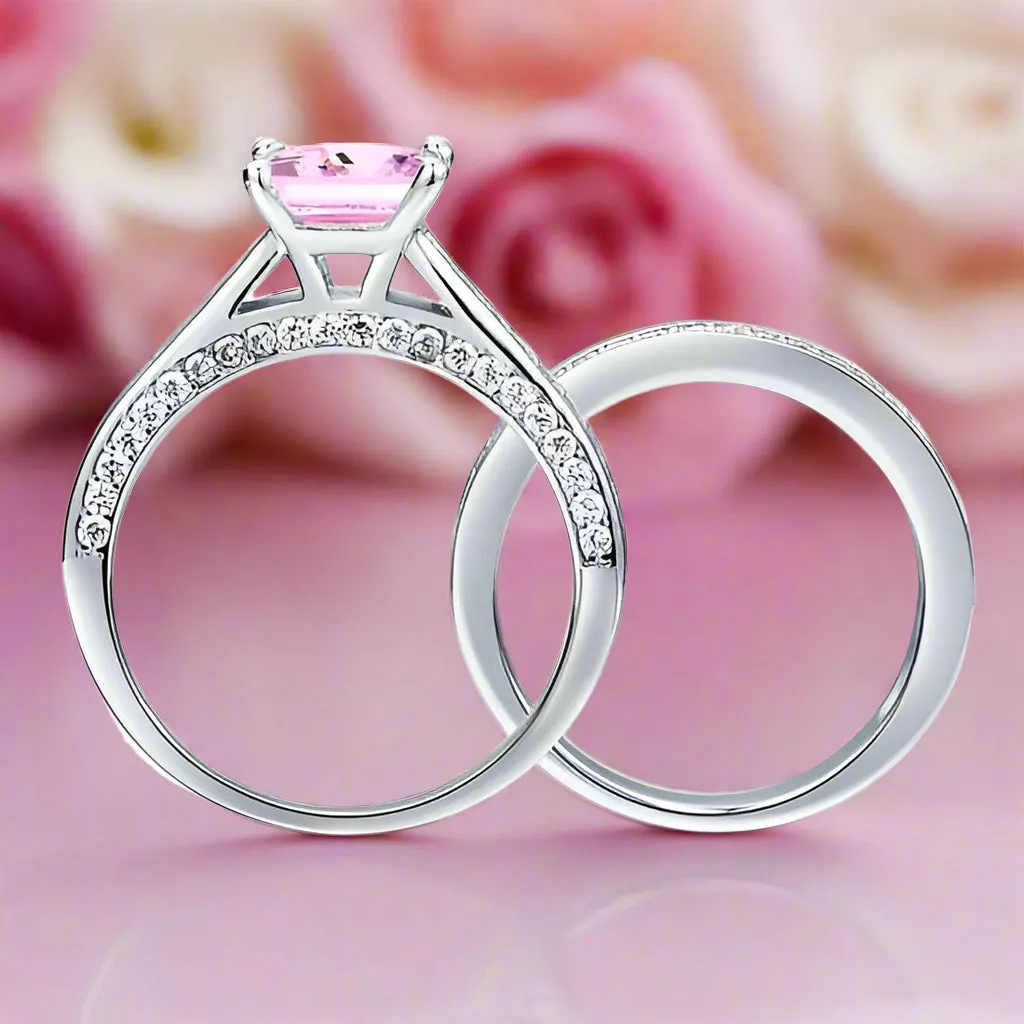 1.5 Carat Princess Cut Diamond 2-Pcs Wedding Engagement Ring Set